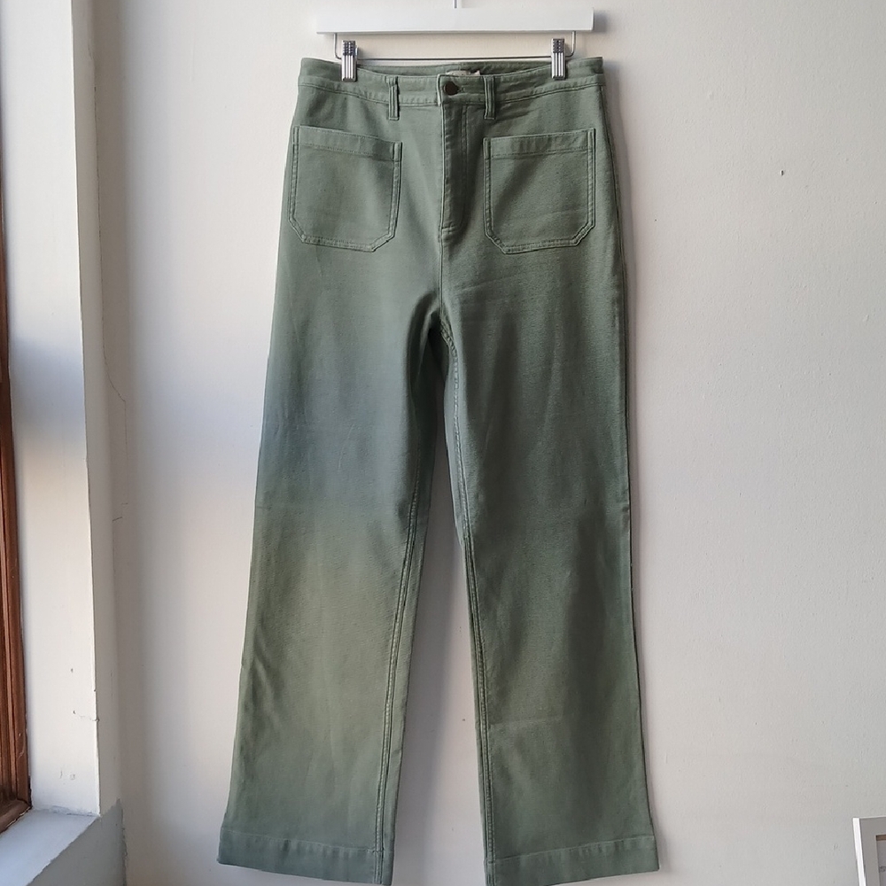 Faherty Patch Pocket Pants Olive Green Women's 30 - image 1